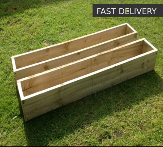 2 X 120cm Long Handmade Wooden Garden Planters Delivered To Your Door Ready Assembled - Fast&free Delivery