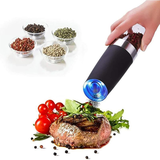 Electric Salt and Pepper Mill,Gravity Mill,Peugeot Mill,With led Light,Gravity Activated,Battery Powered,Electric Grinder Adjustable Roughness One