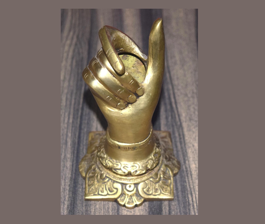 Flower Bouquet Lady Hand Stand | Brass Home Office Table Decoration