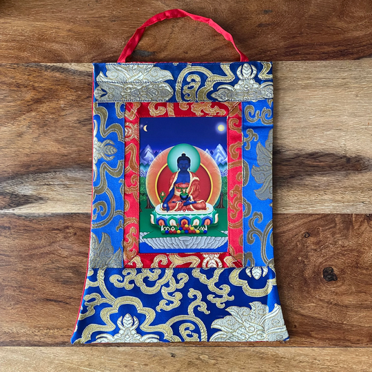 Printed Medicine Buddha Thangka 29 X 20 cm