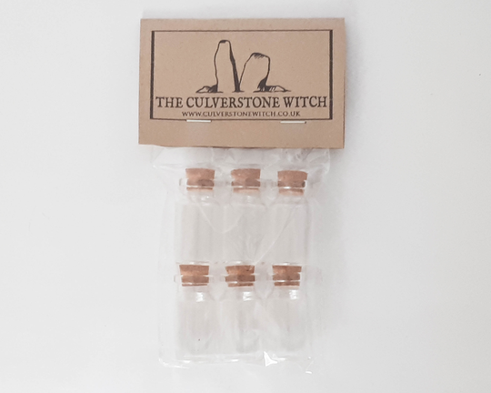 Set Of 6 X 7Ml Empty Bottles - Witchcraft Kit , Spell Kit, Starter Beginners Solitary, Hedge, Wicca, Casting, Baby Witch