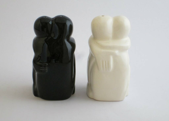Hug Sculpture Salt And Pepper Pots
