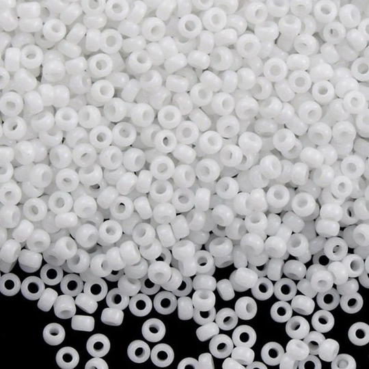 Miyuki Seed Beads 15/0, 0402 -Opaque White, Beads, Miyuki Seed Beads, 10 Gr Pack