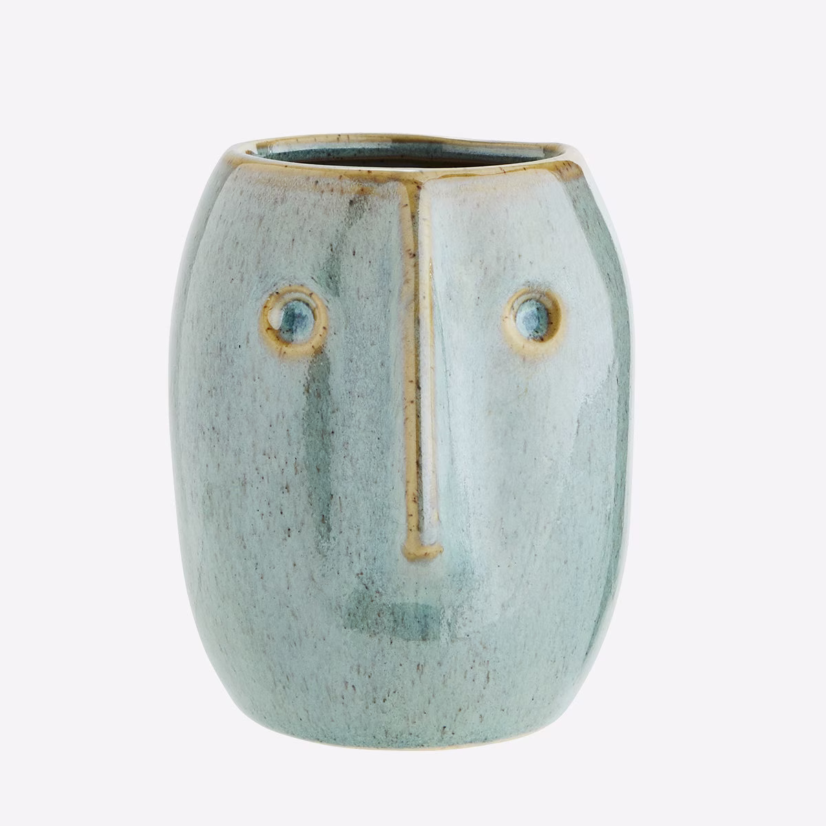 Blue Green Head Planter - Ceramic Face Plant Pot Unique Boho Small Cactus Indoor House Succulent Hani