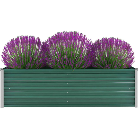 Hommoo - Garden Planter Galvanised Steel 160x40x45 cm Green VD29031