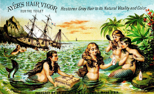 Ayer's Hair Vigor Patent Medicine Vintage Image Hand Made Note Card Birthday Graduation Thank You