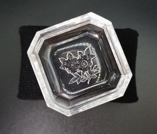 Heinrich Hoffmann Open Salt Intaglio Carved Floral Design Vintage Tableware