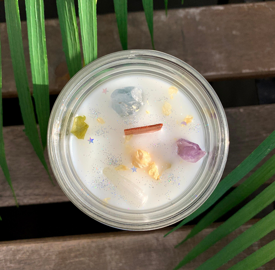Clairvoyance Manifestation Ritual Candles, Intention Candles Psychic Abilities, Crystal & Apothecary Infused, Candle Small 6Oz