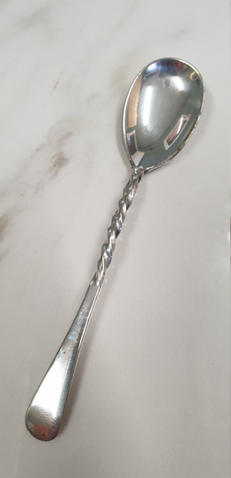 Antique Spiral Arm Salt Spoon