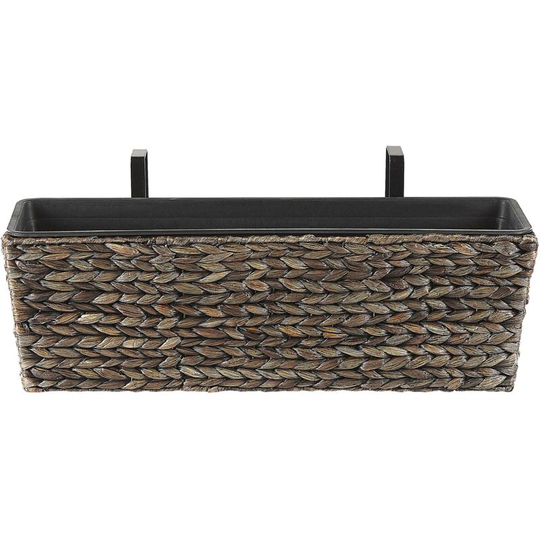 Plant Pot Brown Indoor Outdoor Water Hyacinth Weave Handles 60 x 20 cm Kawala - Brown