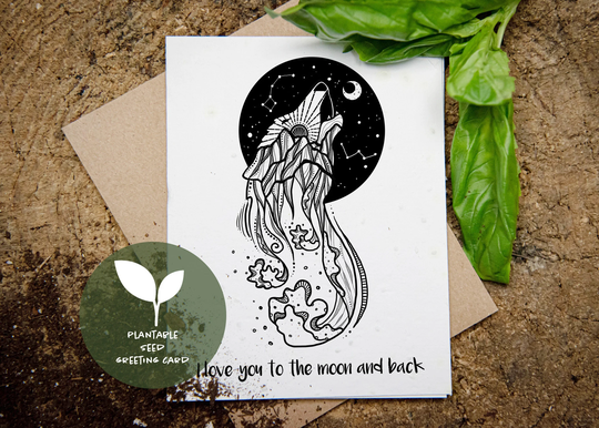 I Love You Greeting Card, Plantable Seed Sustainable Biodegradable Eco Friendly Anniversary Wildflower