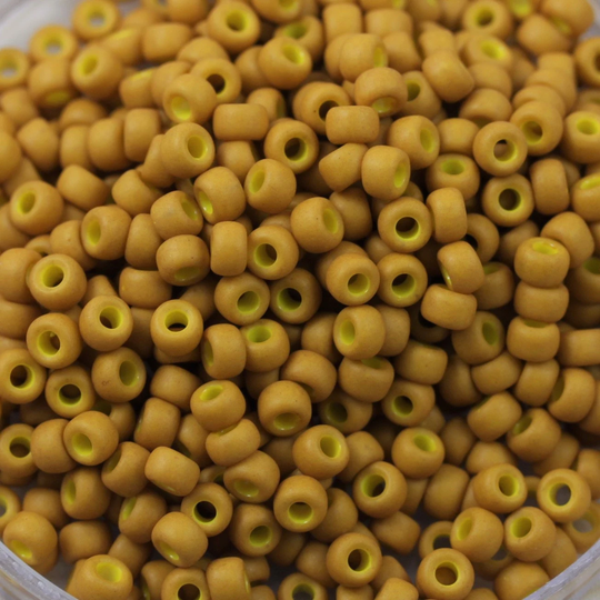 30G 6/0 Frosted Mustard Miyuki Seed Beads - 30Grams Spectacular Wamr Mustard Color, 2312