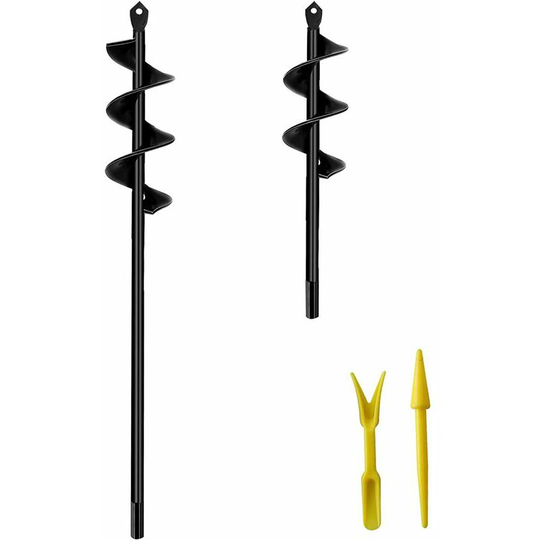 Morejieka - Garden Planter Bulb Auger Drill Bit Garden Cultivator Hand Drill Digger Auger Rust-Proof Rapid Planter, Bulb Plant Auger, Umbrella Post