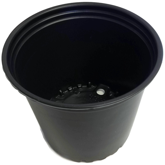 1 Gallon Round Black Plastic Nursery Pot