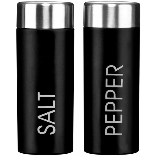 Premier Housewares - Black Enamel Salt and Pepper Set