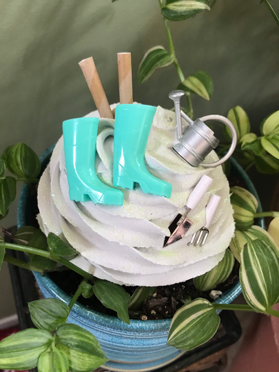 Garden Plant Lover Greenhouse Faux Fake Whipped Cream Mug Topper Rae Dunn Inspired Tiered Tray Decor Spring Summer Display Flower Succulent