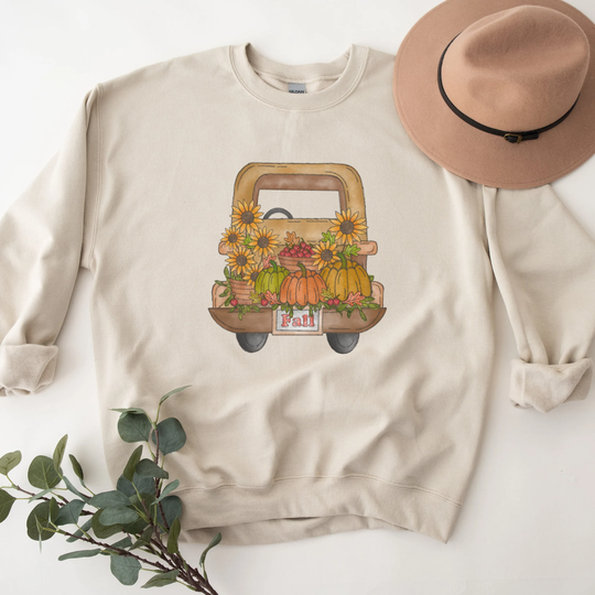 Fall Vintage Truck, Pumpkin Truck Sweatshirt, Pickup & Pumpkins, Hey Old Its Yall, Season
