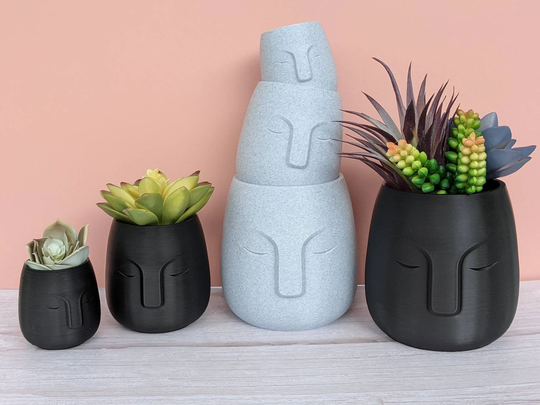 Nordic Style Plant Pot - Face Planter Home Decor Vase Indoor 3D Printed Eco Friendly