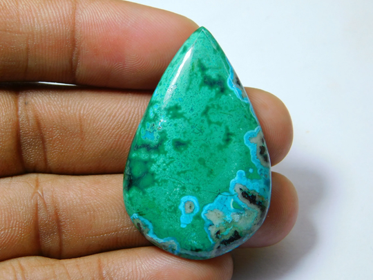 Chrysocolla Malachite Cabochon Gemstone 100 % Natural Loose Stone Wirewrapping Jewelry Making 59 Ct 44 X 28 Mm # 530