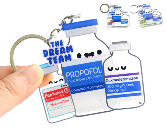Large Dream Team Keychain, Icu Nurse, Nursing Student, Pharmacist, Pharmacy Tech, Anesthesia, Nurses Week Gift, Crna, Np, Emergency Medicine