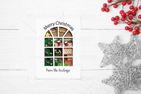 Personalised Christmas Card Pack Of 10 Cards Family Seasons Greetings Happy Holidays Festive Season