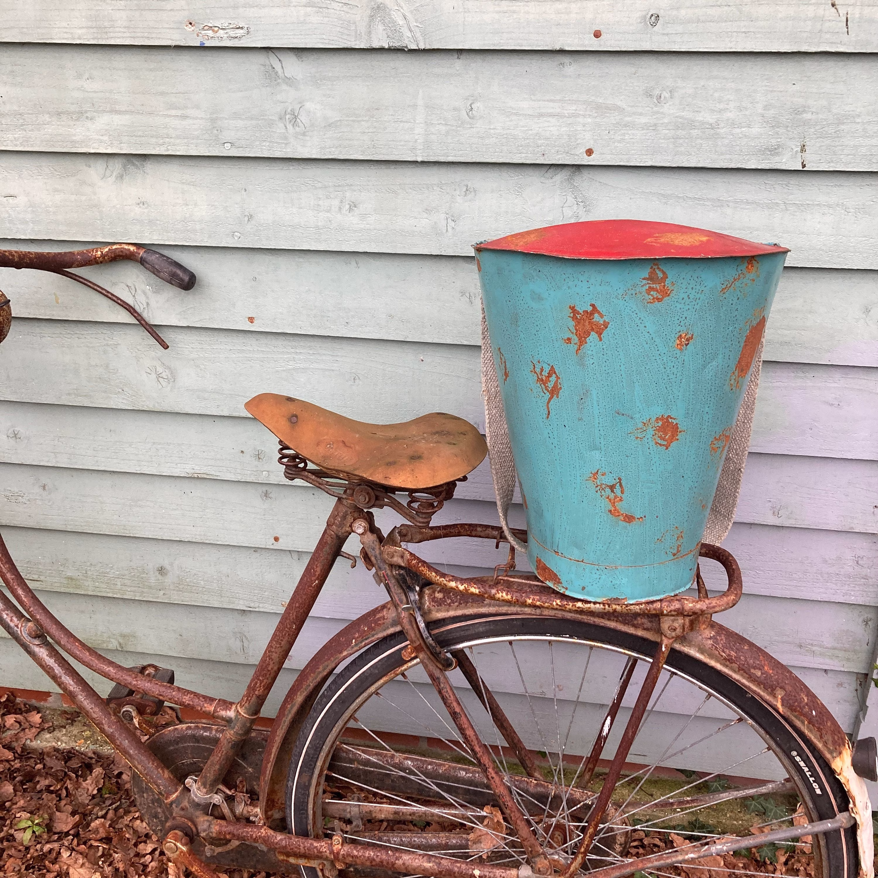 Vintage French Grape Pickers Bucket, Gardenalia, Upcycle, Recycled Planter Potential Or Simply Decorative Item