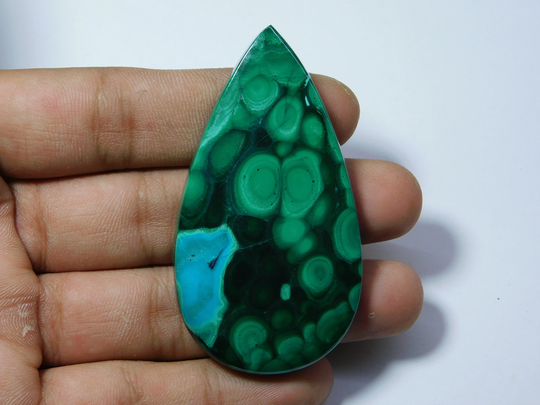 Chrysocolla Malachite Cabochon Gemstone 100 % Natural Loose Stone Wirewrapping Jewelry Making 186 Ct 65 X 34mm # 10016