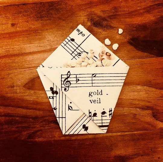 5 X Music Seed Envelopes, Small Packets, Wedding Favour Mini Envelopes