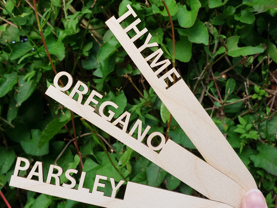 Wooden Plant Markers For Beautiful Garden Organising, Easily Find Planted Seeds, Bulbs Etc, Custom Named Garden Stakes