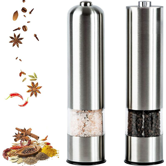 Electric Pepper Mill Electric Mills Stainless Steel Salt & Pepper Mill Spice Mill Set Battery