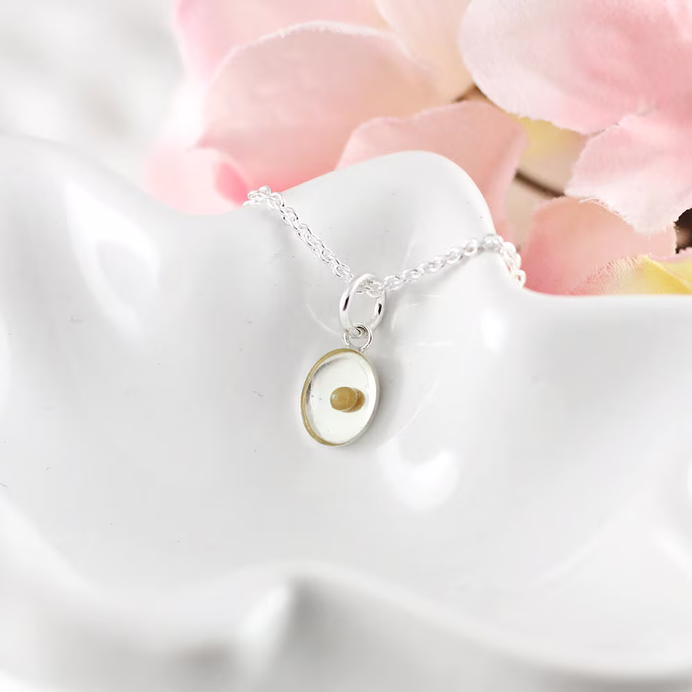 Mustard Seed Necklace - Sterling Silver Mustard Pendant Matthew 17 20 Faith Of Bible Verse Resin