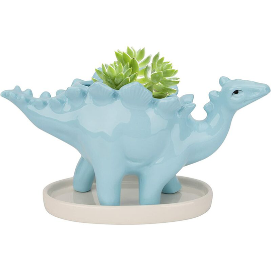 Dinosaur Ceramic Flowerpot, Succulent Pots, Succulent Flower Pot, Cute Mini Planter Pots for Desktop Decor, Art Vase, Garden (Green, No Plants)
