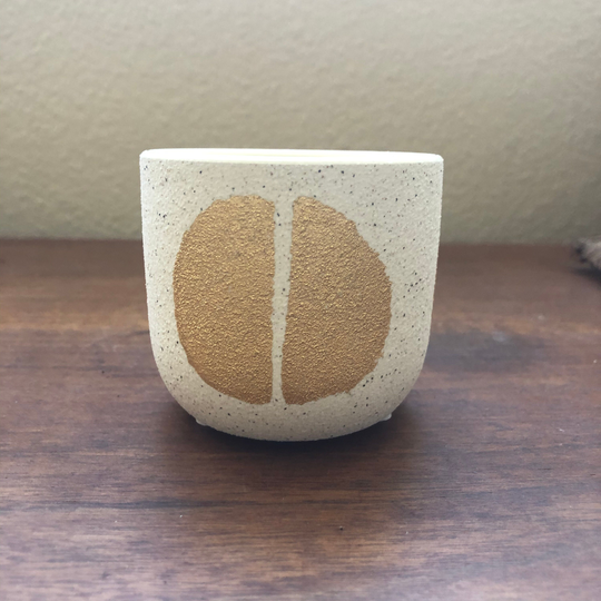 White & Gold Hand Painted 3 Inch Planter