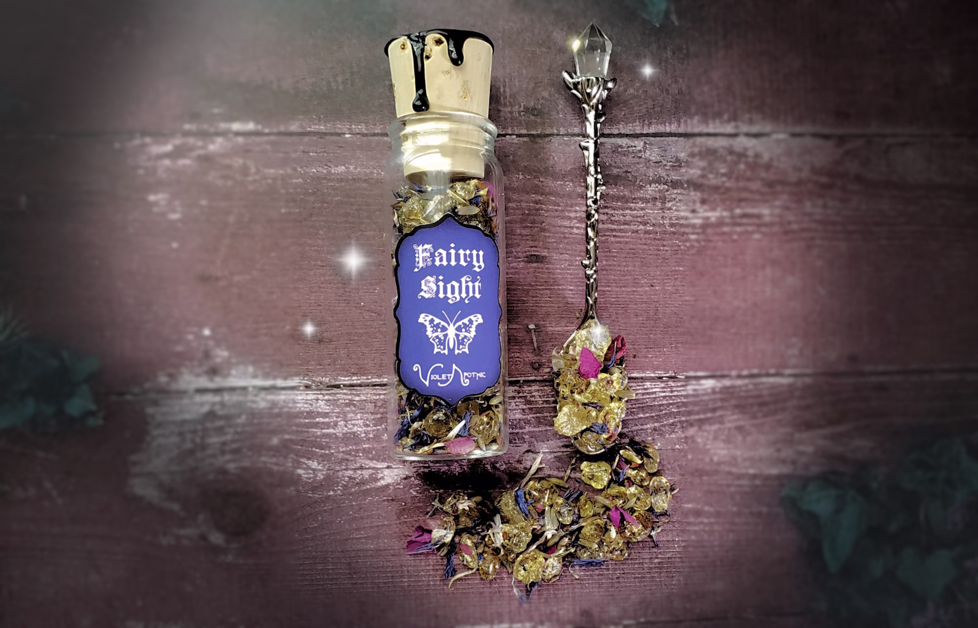 Fairy Sight | Loose Incense Blend Fairy Magick Wax Seal Corked Bottle Premium Ritual For Witches