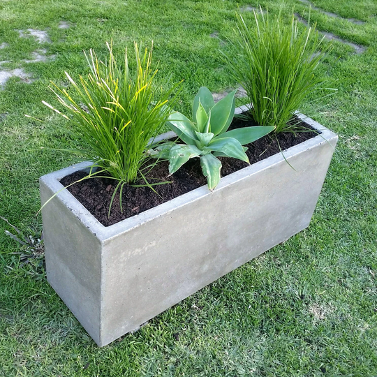 Rectangular Large Concrete Planter Trough. 900mm X 300mm 400mm. Patio Polished Box