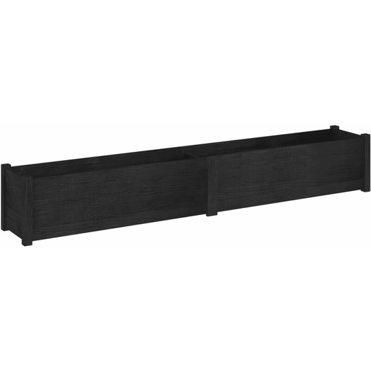 Vidaxl - Garden Planter Black 200x31x31 cm Solid Pinewood Black