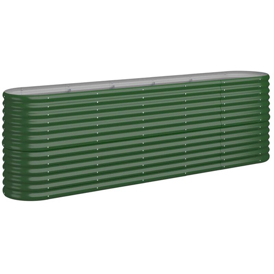 Garden Planter Powder-coated Steel 224x40x68 cm Green Vidaxl Green