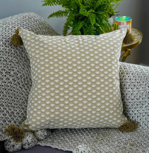 Wabi Sabi Recycled Cotton Cushion Cover In Herb