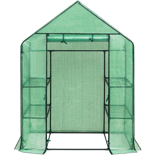 Garden Greenhouse Plastic Tomato Greenhouse Vegetable Fruit Flower Plant 143x73x195cm Green - Green - Woltu