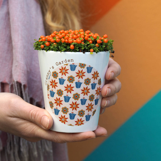Vintage Flowers Personalised Plant Pot