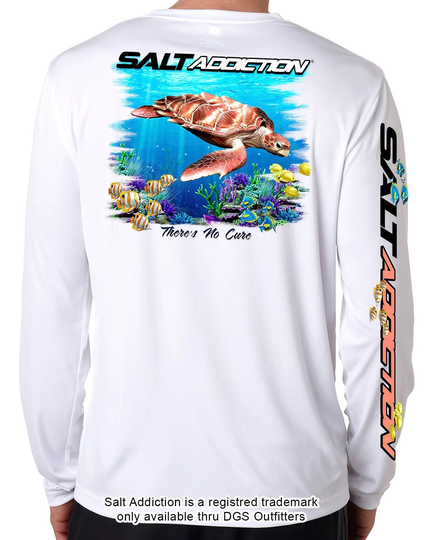 Salt Addiction T Shirt Saltwater Microfiber Uv Long Sleeve Ocean Turtle Upf 50+