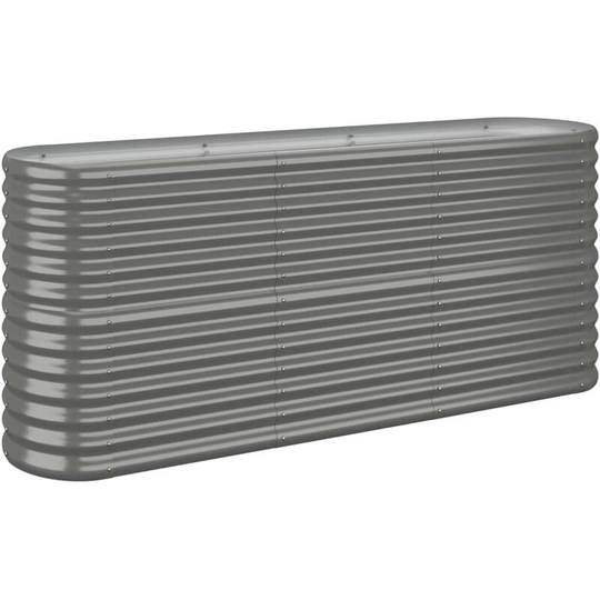 Garden Planter Powder-coated Steel 152x40x68 cm Grey Vidaxl Grey