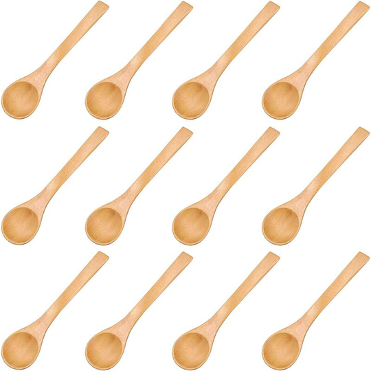 Sun Flowergb - Mini Wooden Spoon, 12PCS Kitchen Wooden Spoon, Natural Wooden Mini Spoon, Small Handmade Wooden Spoons, for Spices Salt Coffee Tea