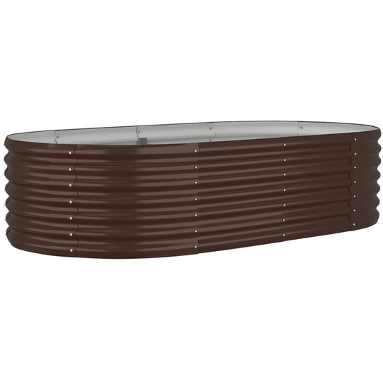 Garden Planter Powder-coated Steel 152x80x36 cm Brown Vidaxl Brown