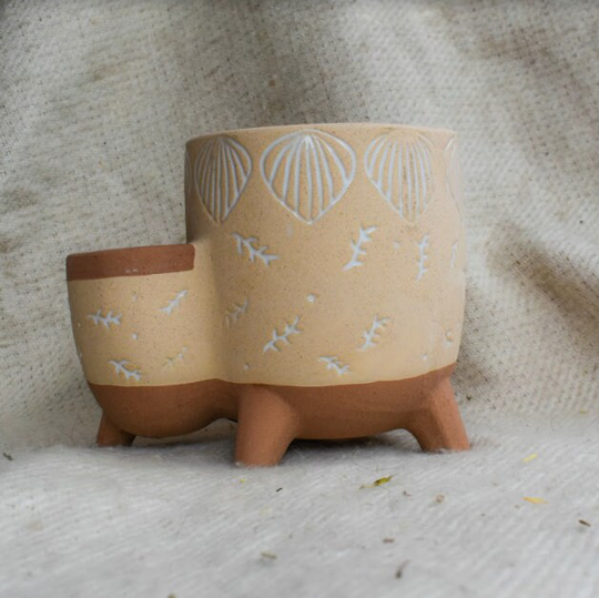 Round Double Planter Potl Plant Pot, Decorative Pot, Plant Pots, Australian Gifts, Indoor Planters, Patterned Pot, Tandem Pot