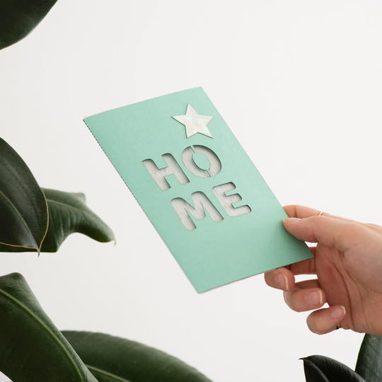 Home Seed Paper Card, Eco Greeting Laser Cut Card