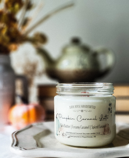 Pumpkin Caramel Latte - Fall Candles, Wood Wick, Seasonal, Decor, Soy Wax, Autumn Candle, Decor, Lovers