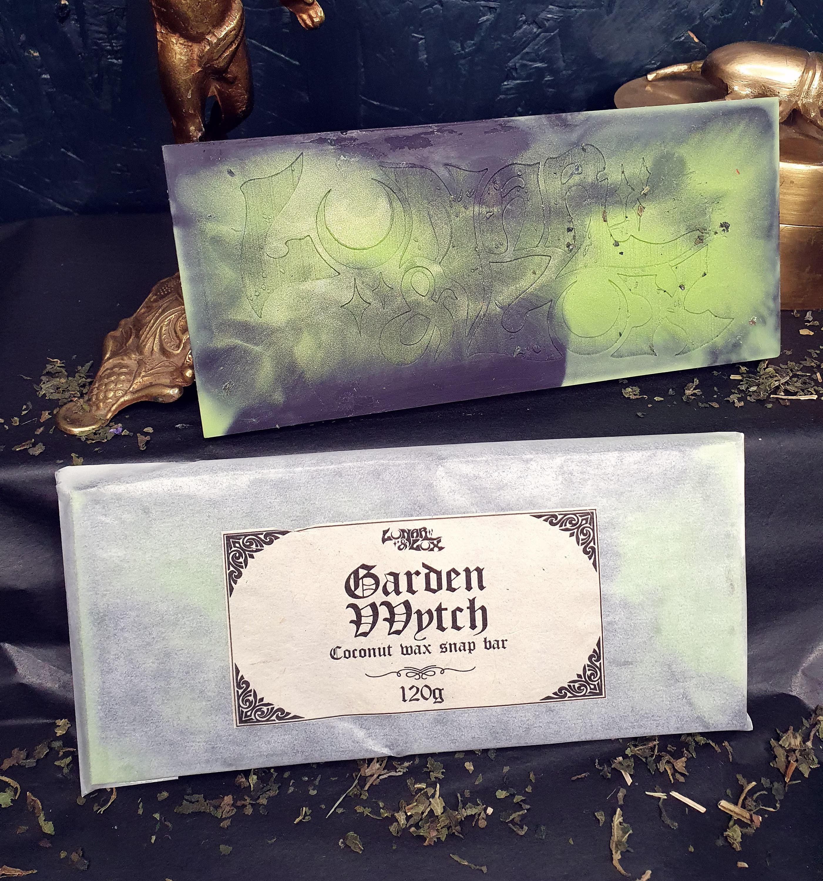Gothic Wax Melts/Green Witch Gift, Witchcraft Witchy Snap Bar, Melts, Full Moon Altar