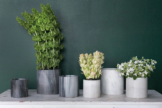 Decorative Marble Planter For Indoor & Outdoor , Hand Carved Stone Natural Pot
