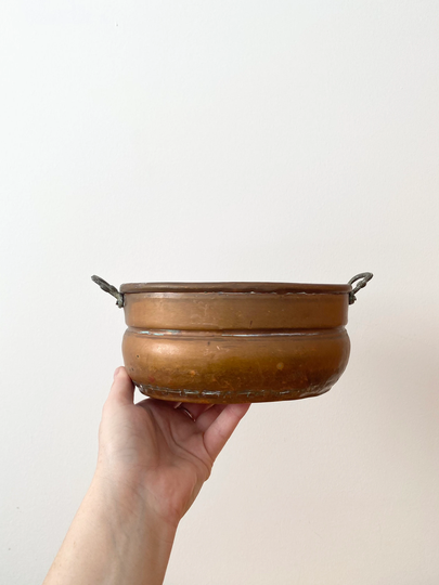 Vintage Copper Planter, Rectangular Rustic Flower Pot